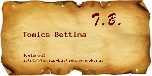 Tomics Bettina névjegykártya